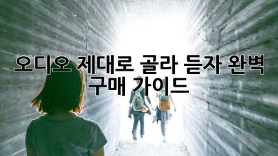 오디오, 제대로 골라 듣자! 완벽 구매 가이드
